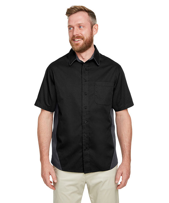 Harriton Men's Flash IL Colorblock Short Sleeve Shirt M586 XL / Black