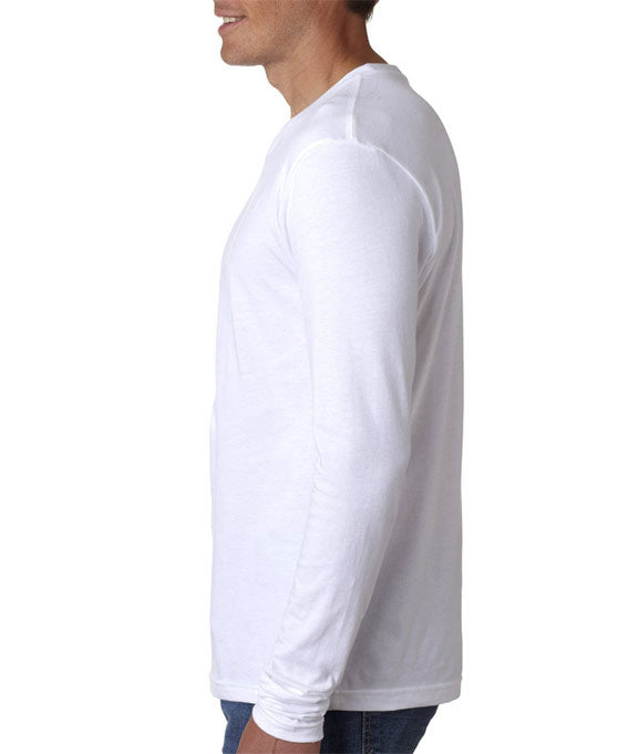 Next Level Men's Premium Fitted Long Sleeve Crew Neck Shirt - Super Soft 100% Combed Cotton (Royal, Size L)