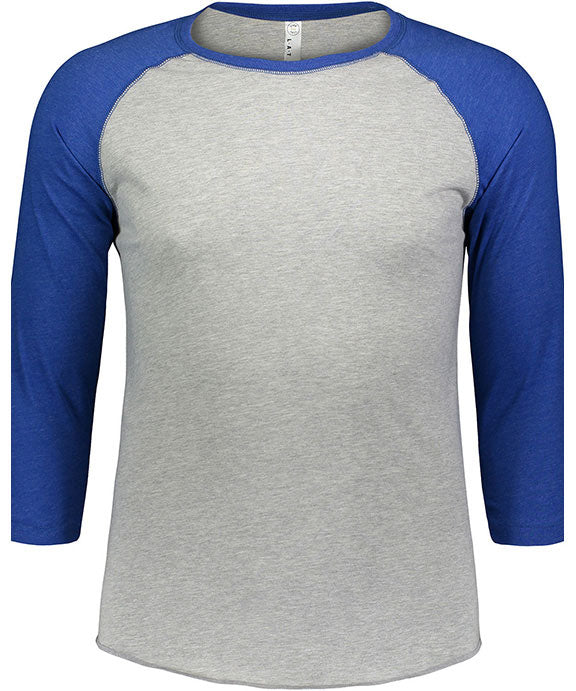 Men's Baseball TShirts LAT 6930 3/4 Sleeves Easy Tear Tag in bulk