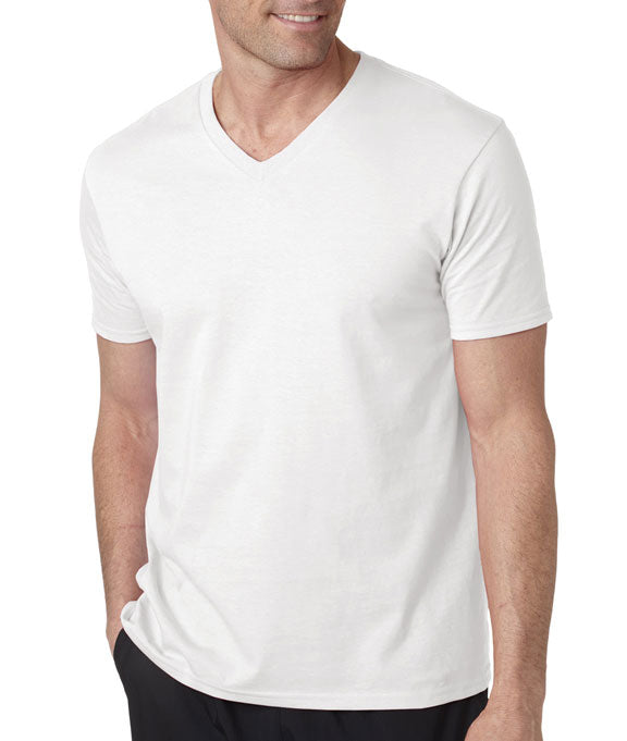 Gildan 64V00 Softstyle V Neck T Shirt White M
